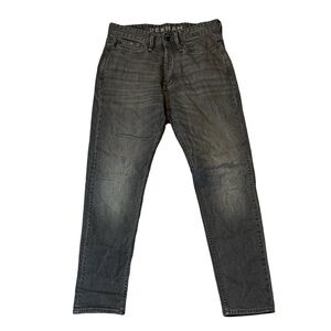 Denham mens 30x30 Taper tapered fit stone gray cotton button fly denim jeans